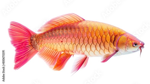 Beautiful asian arowana fish Isolate on white Background