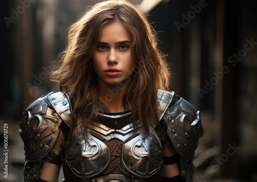 Fierce female warrior in battle armor © Balaraw