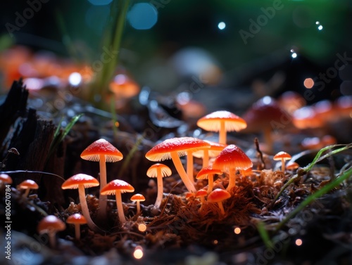 Glowing Mushrooms in the Forest