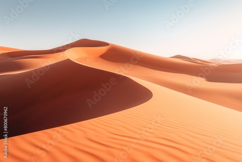 Majestic desert landscape with sand dunes