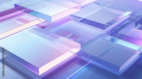 Technological elements  purple and blue transparent gradient like frosted glass