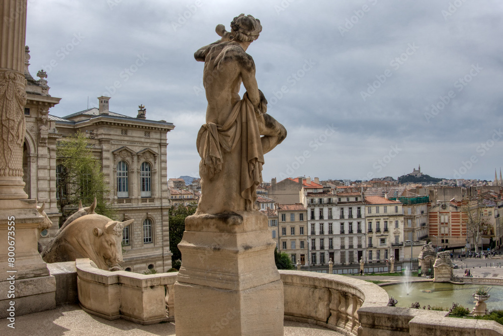 Obraz premium View of the stunning Palais Longchamp, (Longchamp palace), a monument located in Marseille, France.