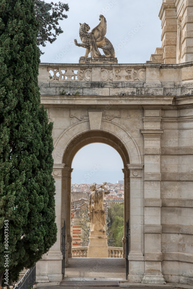 Obraz premium View of the stunning Palais Longchamp, (Longchamp palace), a monument located in Marseille, France.
