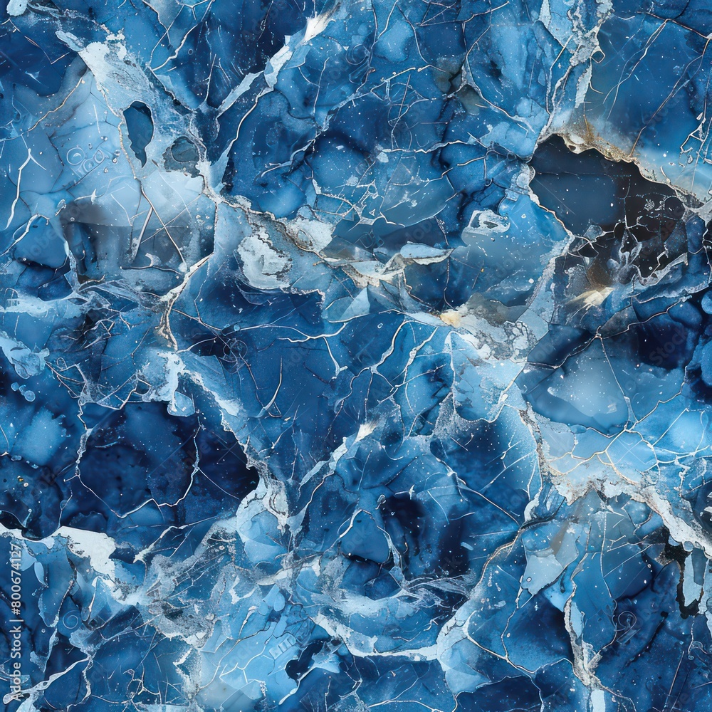 Marble texture in blue and white neon color
