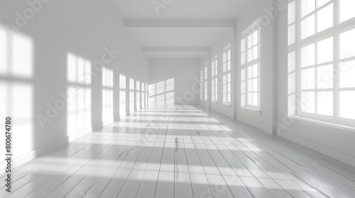white empty big interior with window reflection © Dekastro