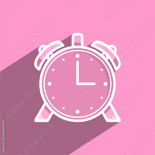 Alarm clock vector icon isolated on white background, simple line outline style, alarm clock ringing icon modern flat design.