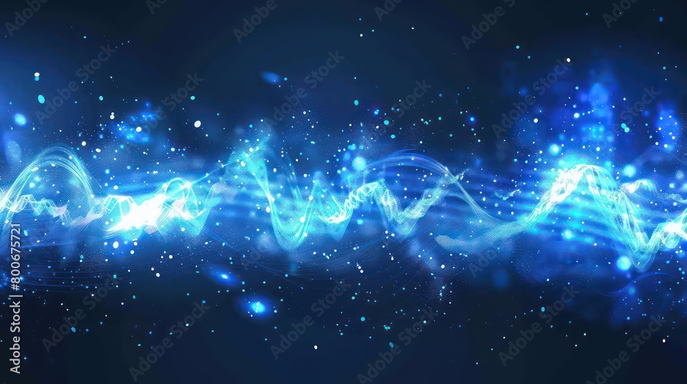 blue background with sound waves and lighting striking blue background with sound waves and lighting striking