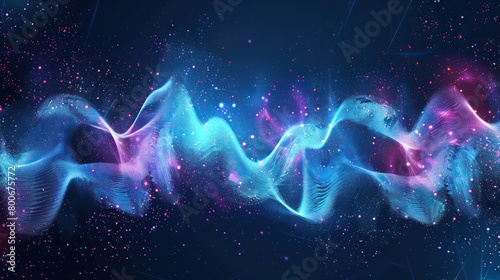 blue background with sound waves and lighting striking photo