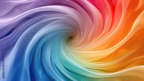 abstract background with smooth lines in rainbow colors  3d render