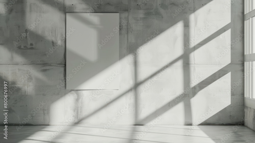 Obraz premium Shadow overlay effect background, light and shadow outside the window. Shadow overlay effect and model of natural lightning inside the room