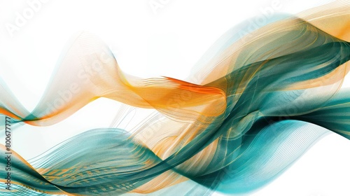 abstract with lines power bi dashboard, teal and orange an intricate data visualization masterpiece