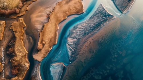Vast Expanse of Serenity: Aerial View of a Saline Lake