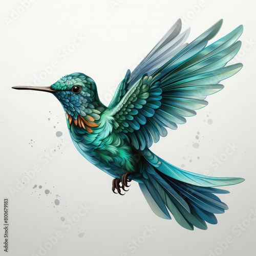 Watercolor Hummingbird vector  clipart Illustration  Generative Ai