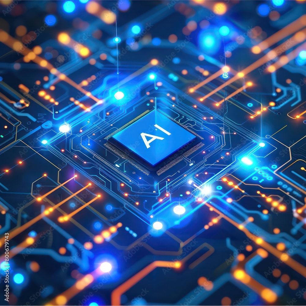 artificial intelligence circuit board illustrated artificial intelligence circuit board illustrated