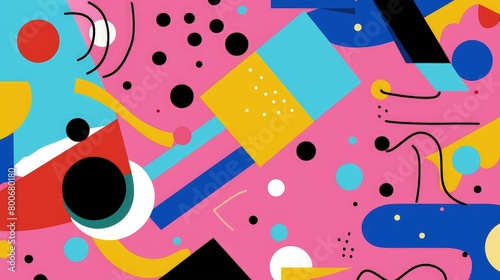modern colorful shapes with artistic dots