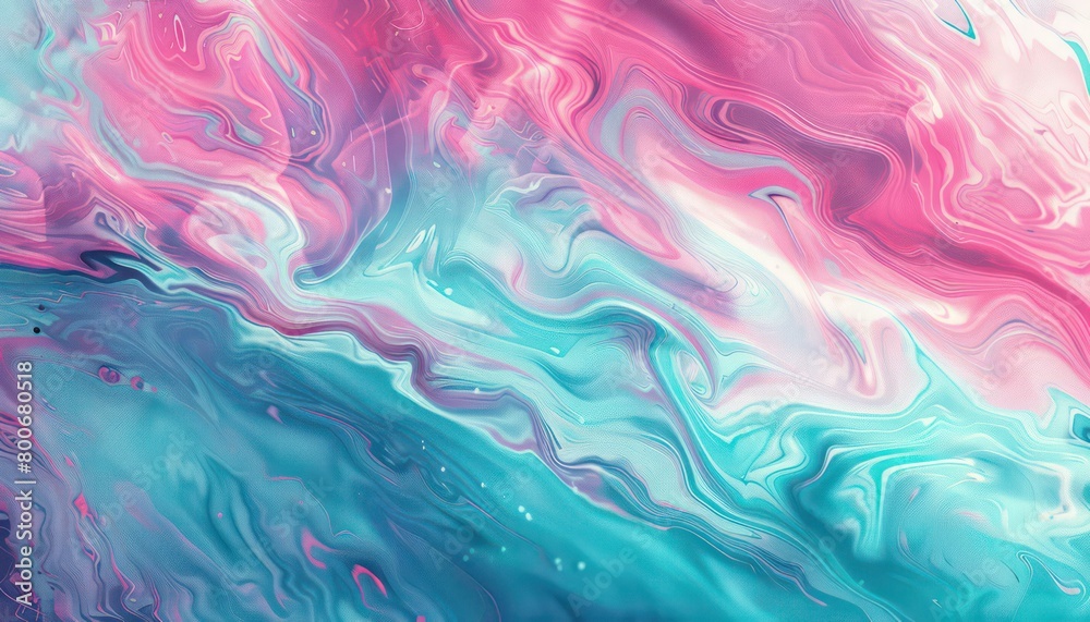 liquid marble fluid painting pink and teal swirly lunar ripples iridescent