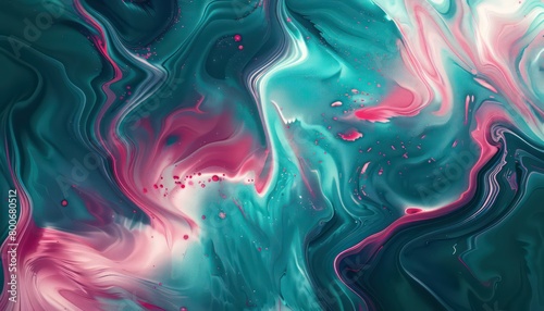 liquid marble fluid painting pink and teal swirly lunar ripples iridescent