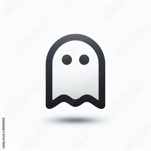 Simple black ghost icon on white