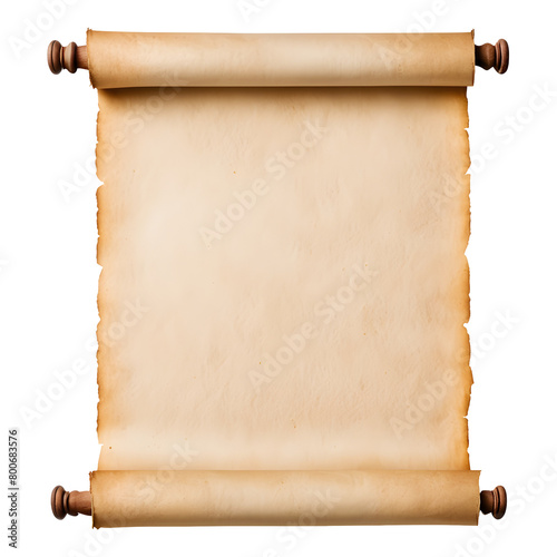 Old Scroll Paper Isolated on Transparent Background