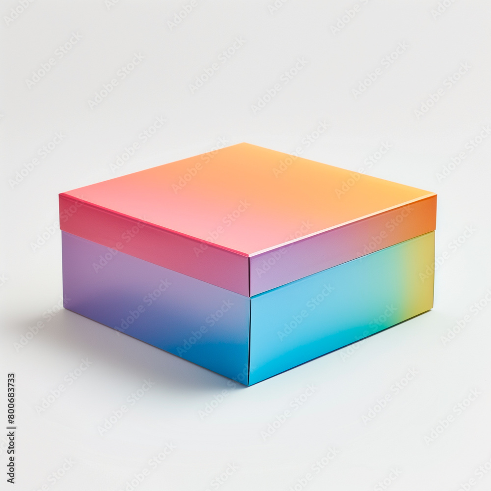 Color gradient packaging, box mockup