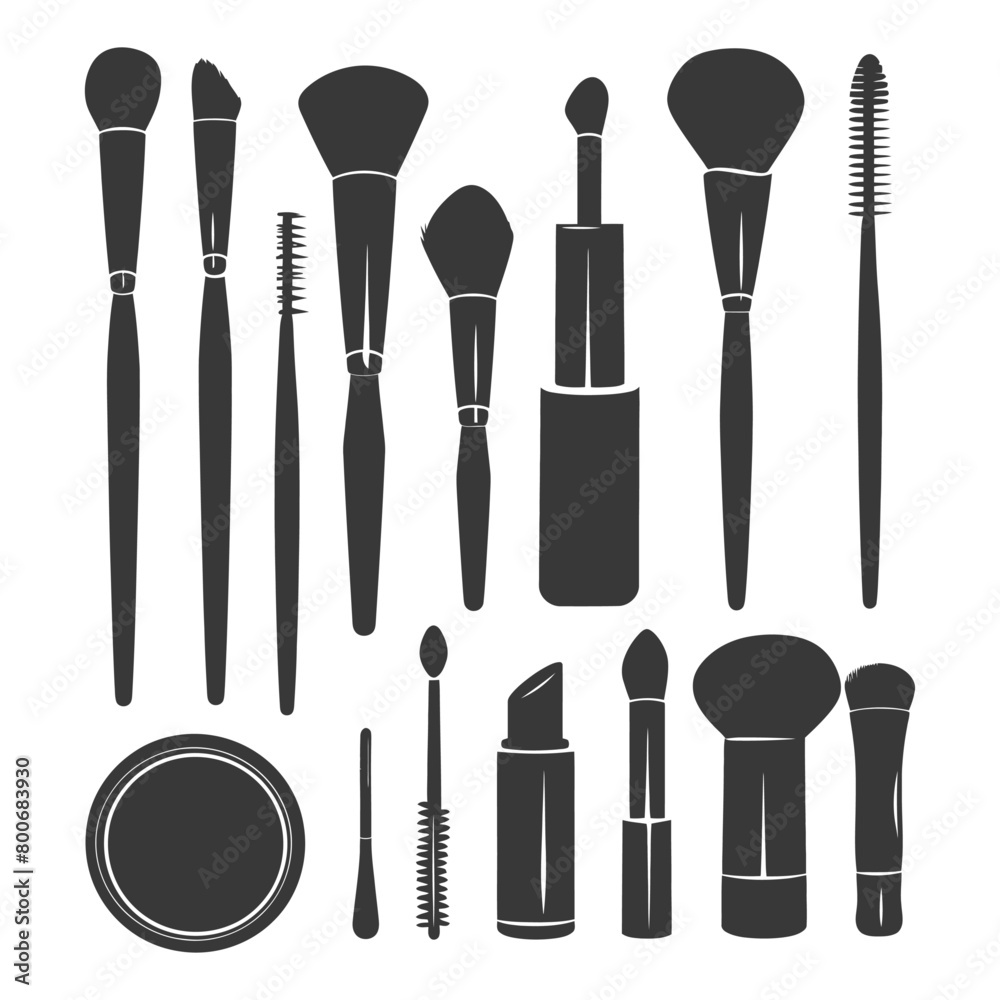 Silhouette makeup tool and equipment black color only Silhouette makeup tool and equipment black color only