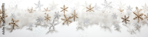 garland of snowdrifts and snowflakes. border. frame. New Year. Christmas. © Al
