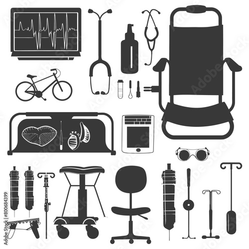 Silhouette medical equipment black color only