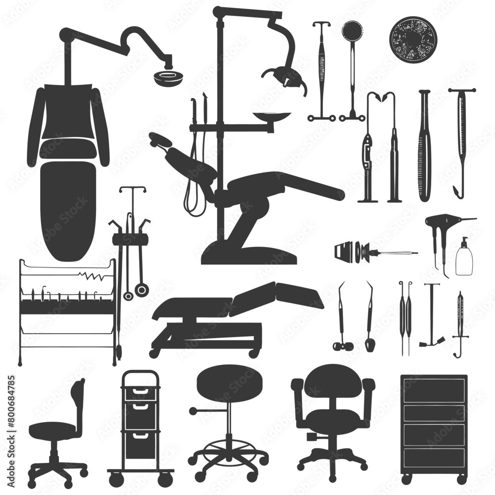 Silhouette medical equipment black color only