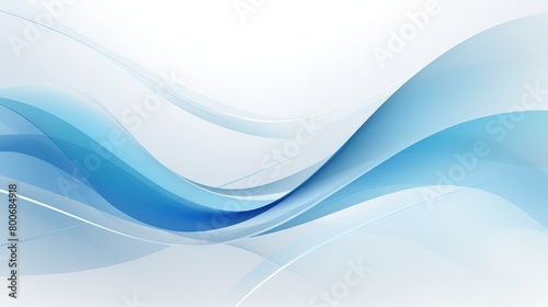 blue and white abstract curves artwork