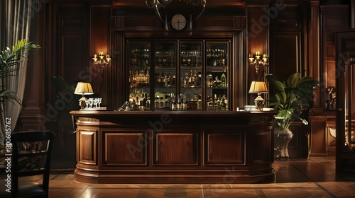 mahogany bar design in a sleek wooden elegance and refined ambiance