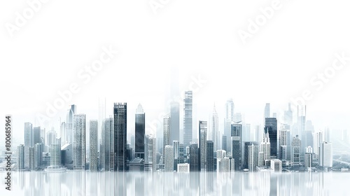 urban skyline and modern cityscape towering skyscrapers © Dekastro