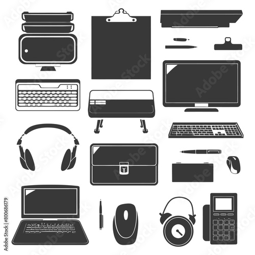 Silhouette office equipment black color only