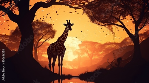 Africa! picture on the poster of Africa with wild animals 