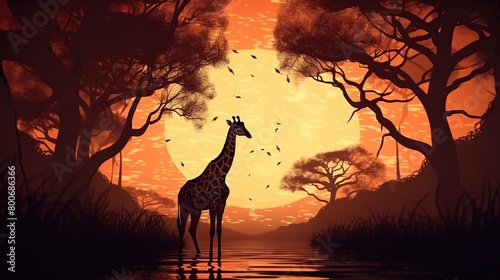 Africa! picture on the poster of Africa with wild animals 