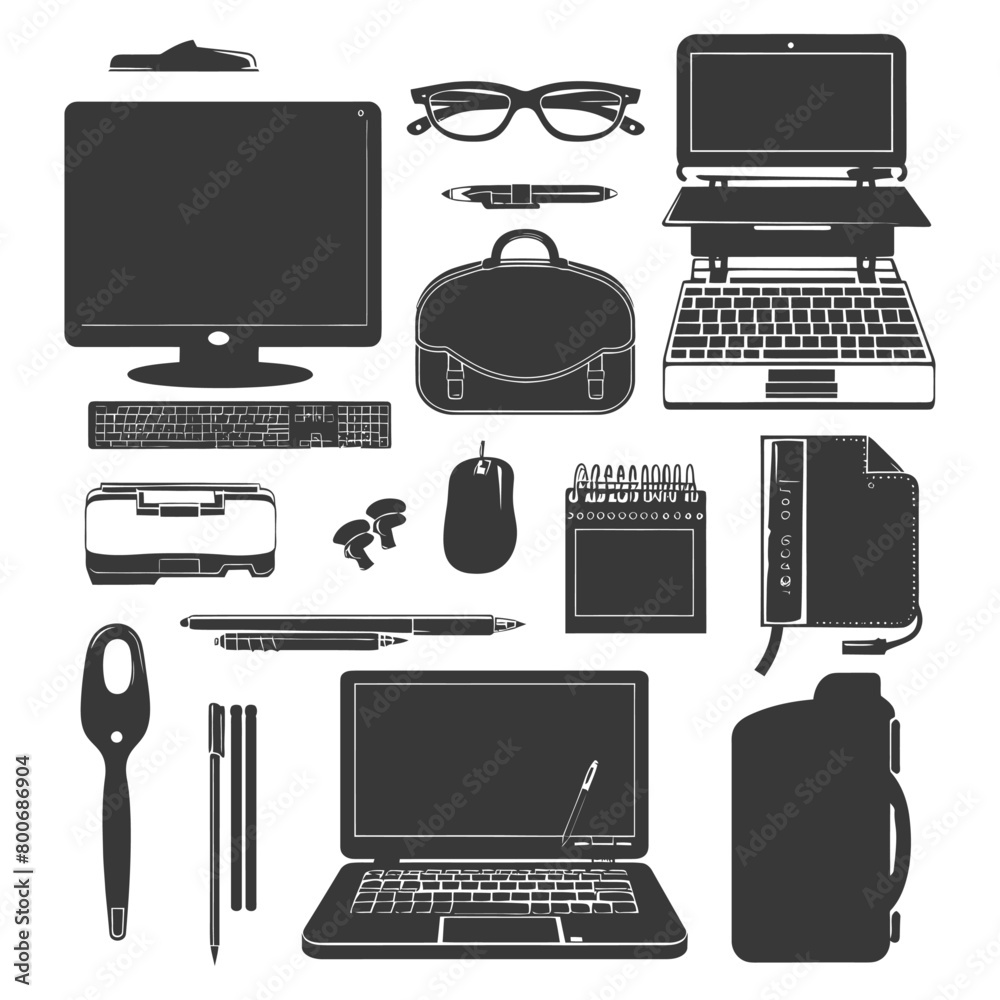 Silhouette office equipment black color only Silhouette office equipment black color only