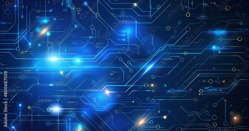 blue tech circuitry background