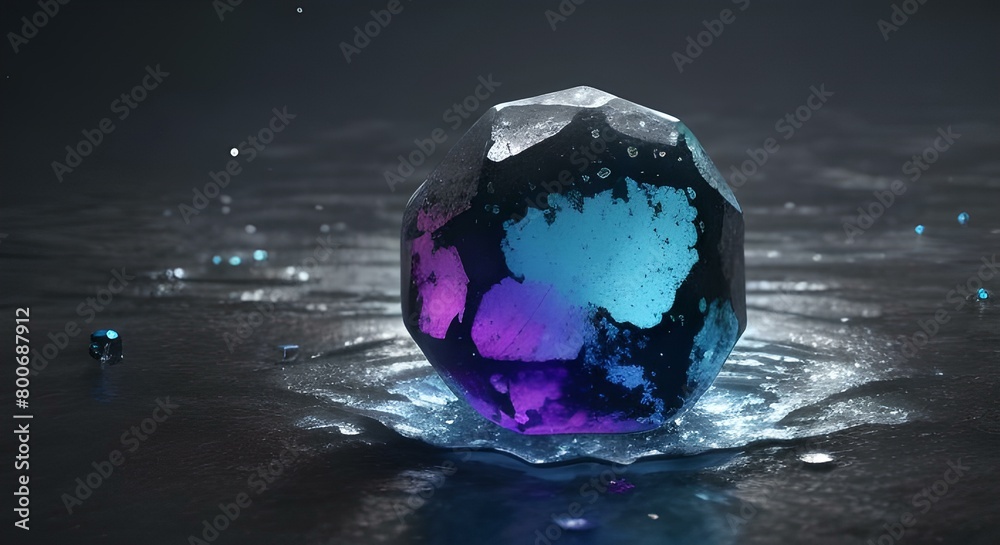 Fototapeta premium ice cubes in water