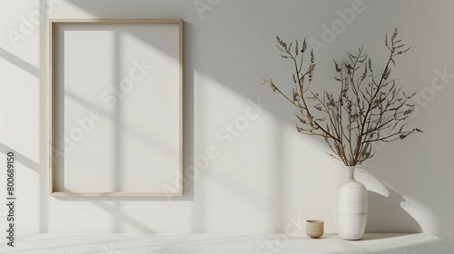 blame frame for mockup, frame hanging on a wall, beautiful, white space in frame, do not block frame