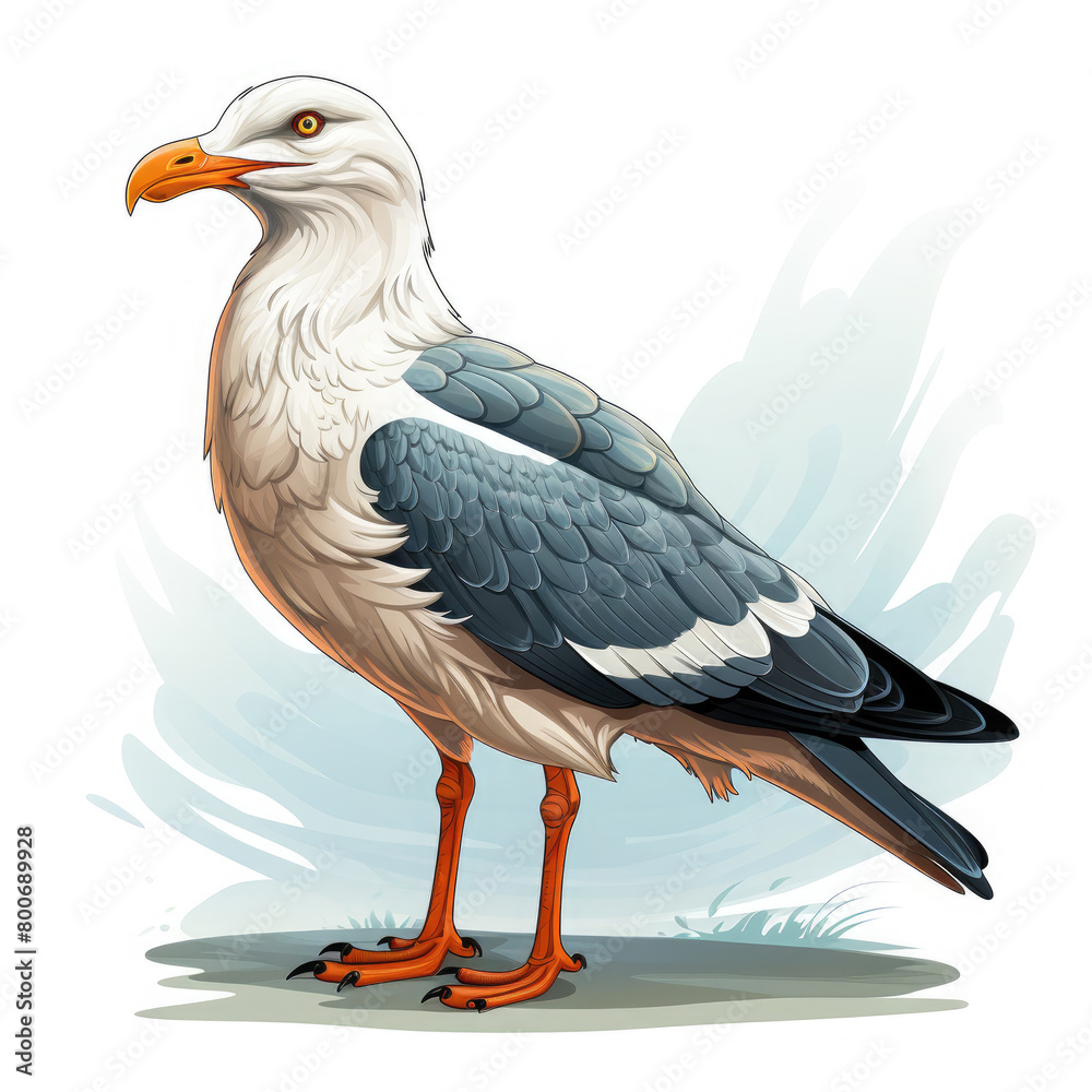 Obraz premium Watercolor Seagull vector, clipart Illustration, Generative Ai
