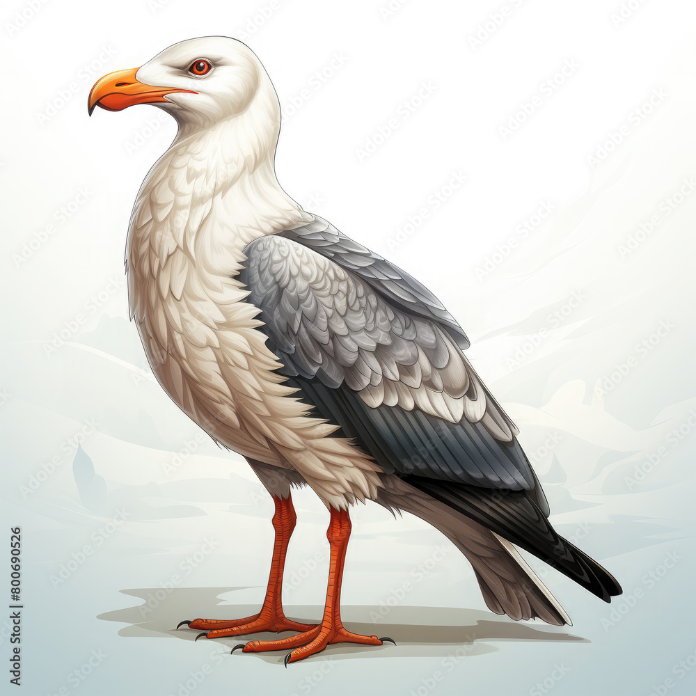 Obraz premium Watercolor Seagull vector, clipart Illustration, Generative Ai