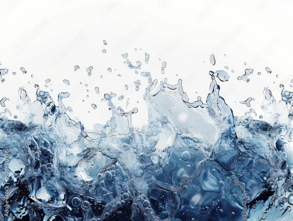 water and air bubbles over white background water and air bubbles over white background