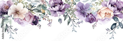 wedding corner sequence of flowers without stems, watercolour painting