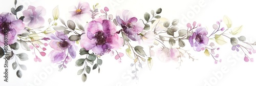 wedding corner sequence of flowers without stems  watercolour painting