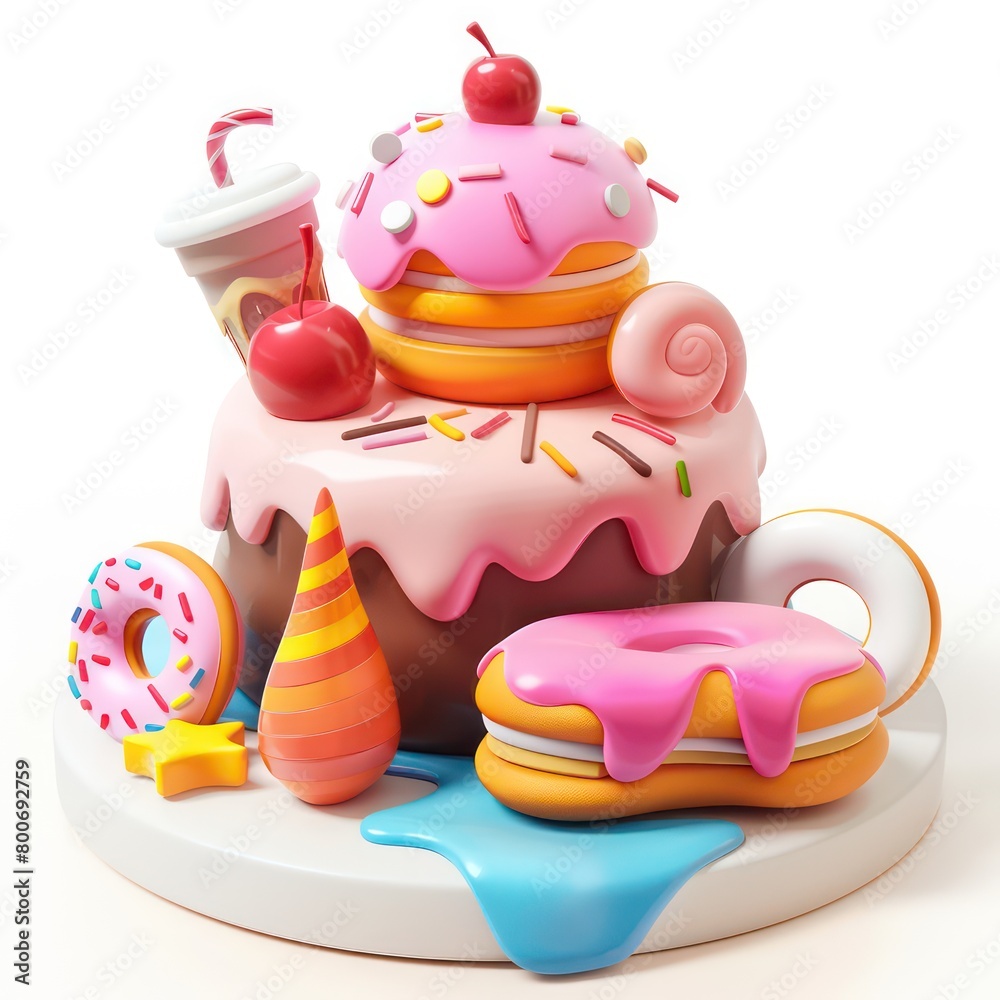 illustration of colorful donut dessert illustration of colorful donut dessert