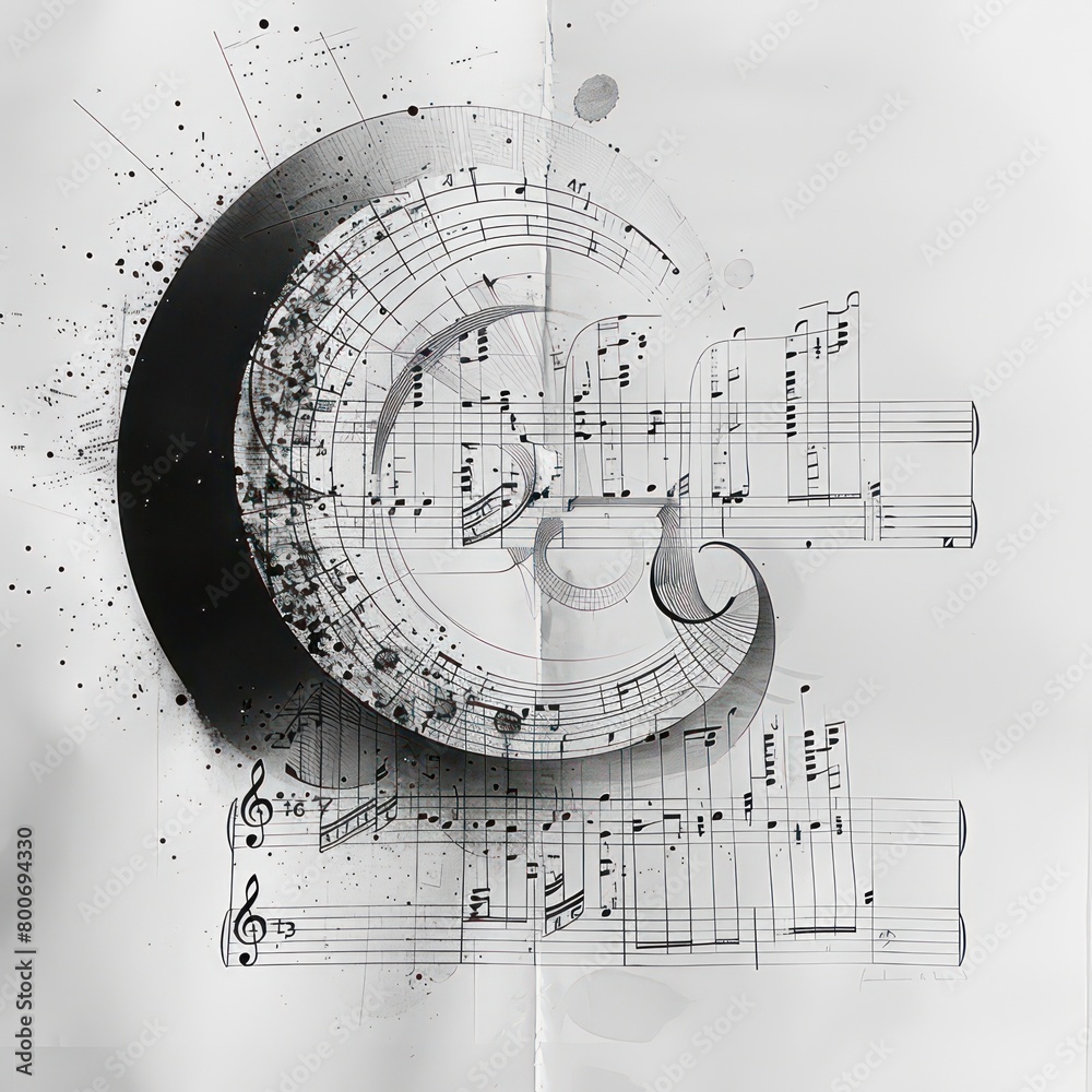 monochromatic music illustration
