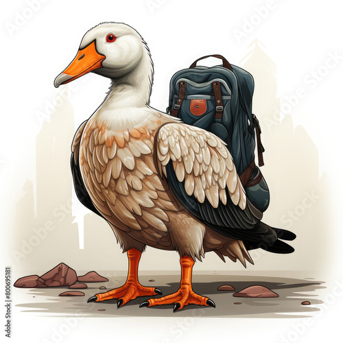 Watercolor Goose vector, clipart Illustration, Generative Ai © SantoshArt