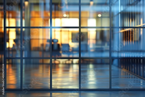 blurred and out of focus modern glass wall office