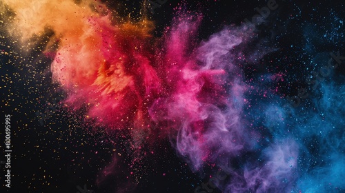 vibrant powder burst in cosmic colors