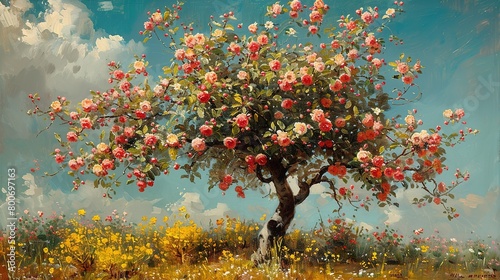 Sun-Kissed Blooms: The Poetry of Apple Trees photo