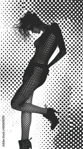 fashion electric halftone pattern on a white background